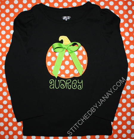 Stitched By Janay: Pumpkin Shirt for Audrey