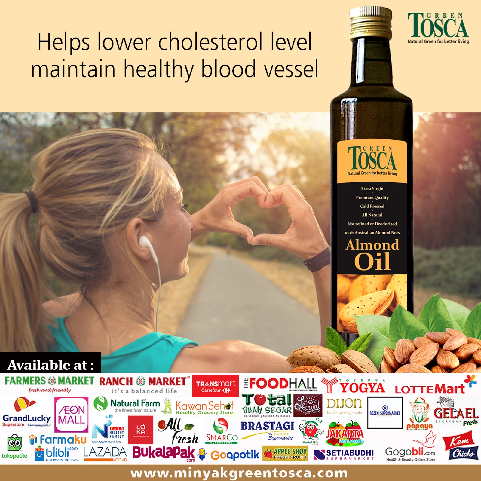 Green Tosca Almond Oil (Minyak Almond) Minyak Green Tosca