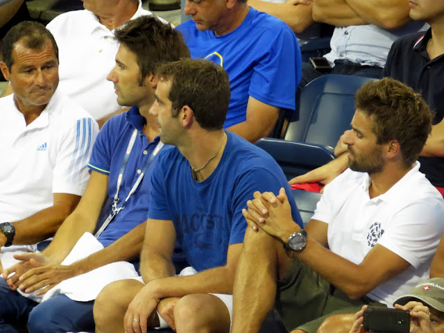 Arnaus Clement watching Richard Gasquet 2013 US Open