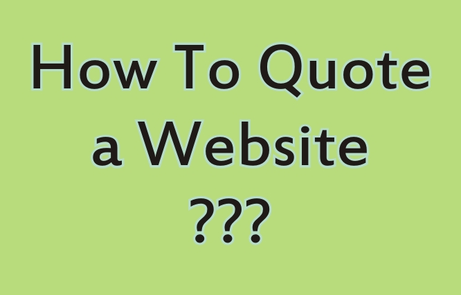 How to Quote a Website