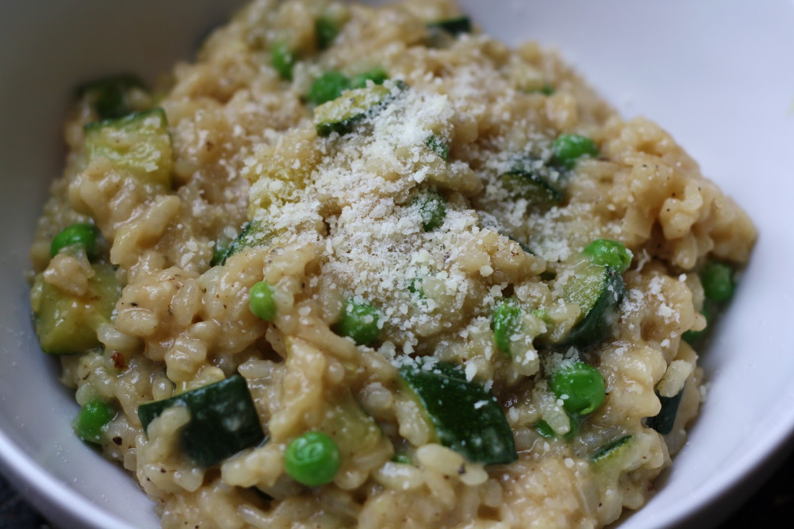 what's for dinner? spring risotto with peas and zucchini... 1 hour
