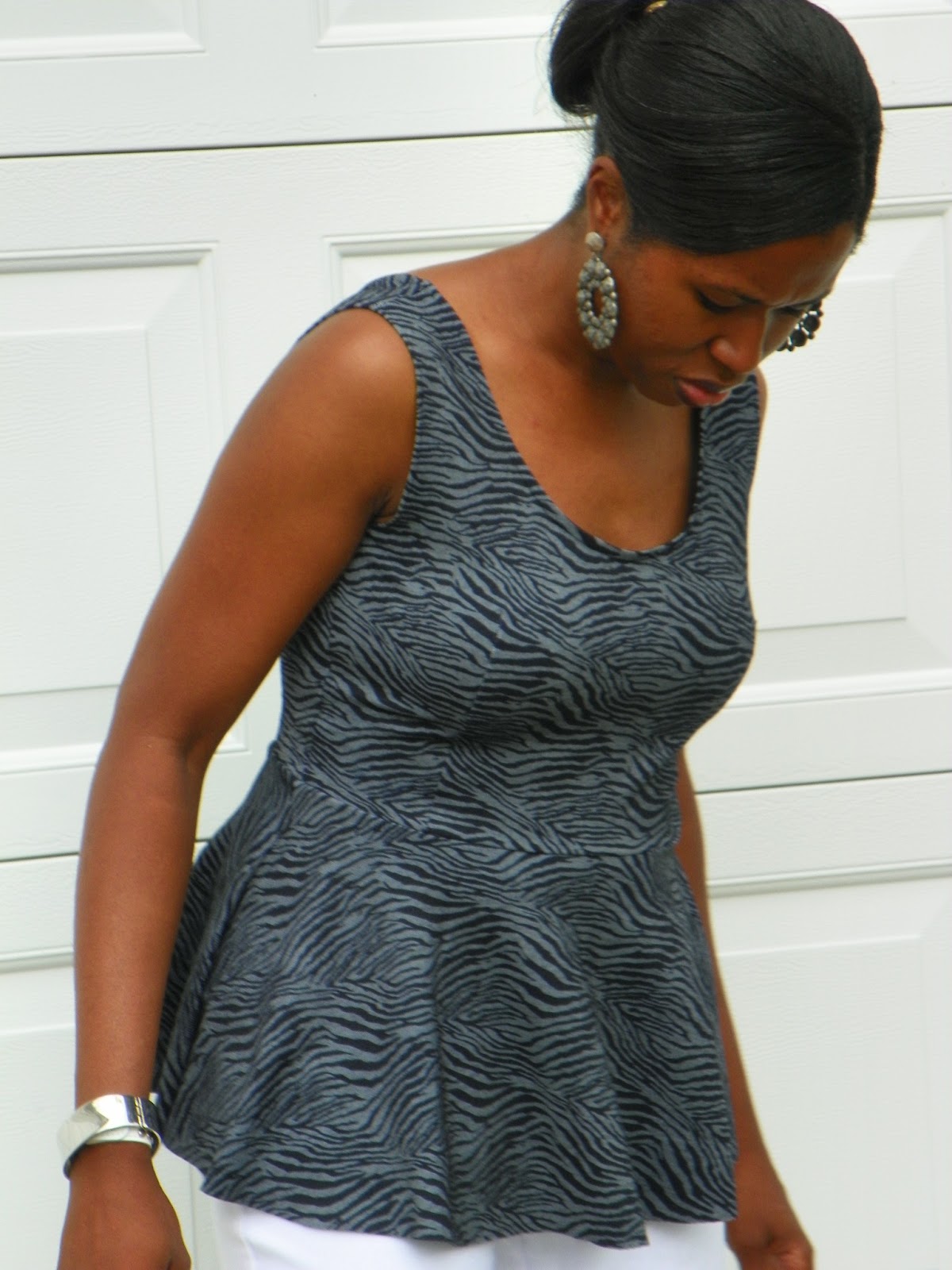 zebra print peplum top