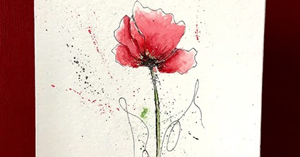 Art-Ventures in France: CARD - Hand drawn flowers
