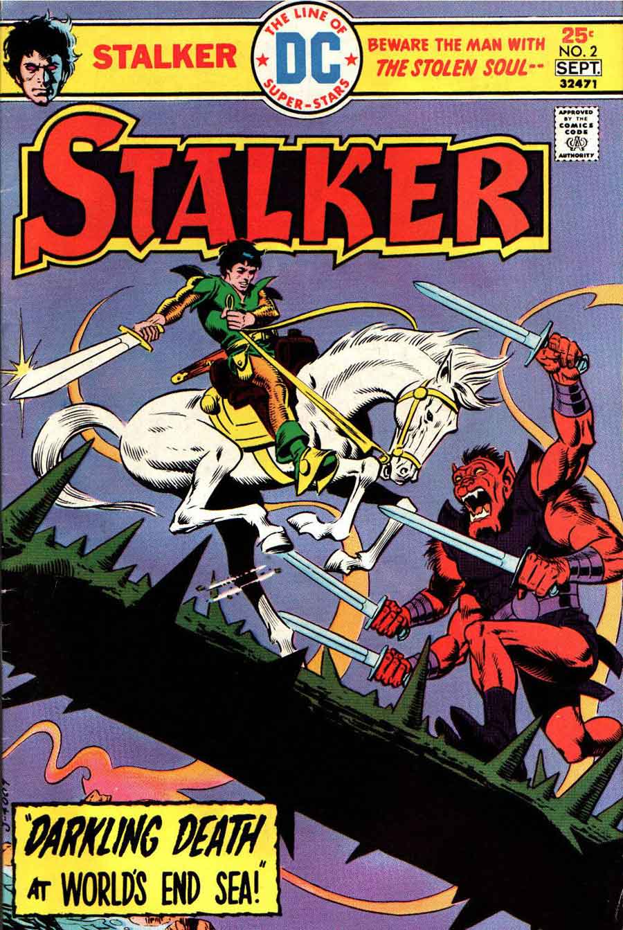 Stalker v1 #2 dc bronze age comic book cover art by Steve Ditko, Wally Wood