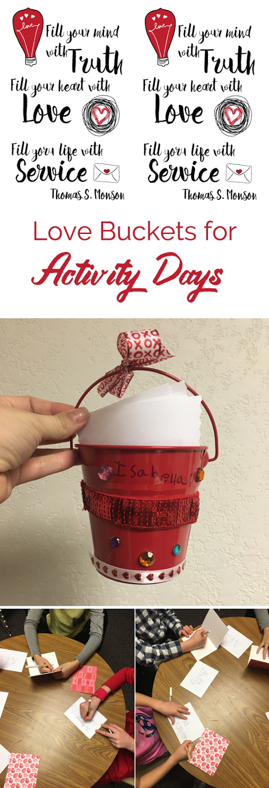 Love Buckets for Activity Days with Free Printable
