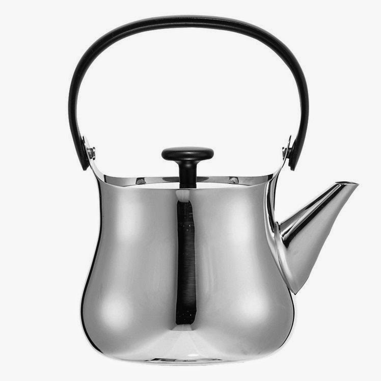 200.00 Alessi CHA Kettle for Tea Brewing, Silver