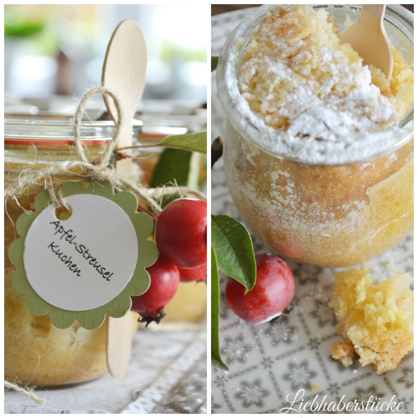 Liebhaberstücke: Apfel-Streusel-Kuchen im Glas