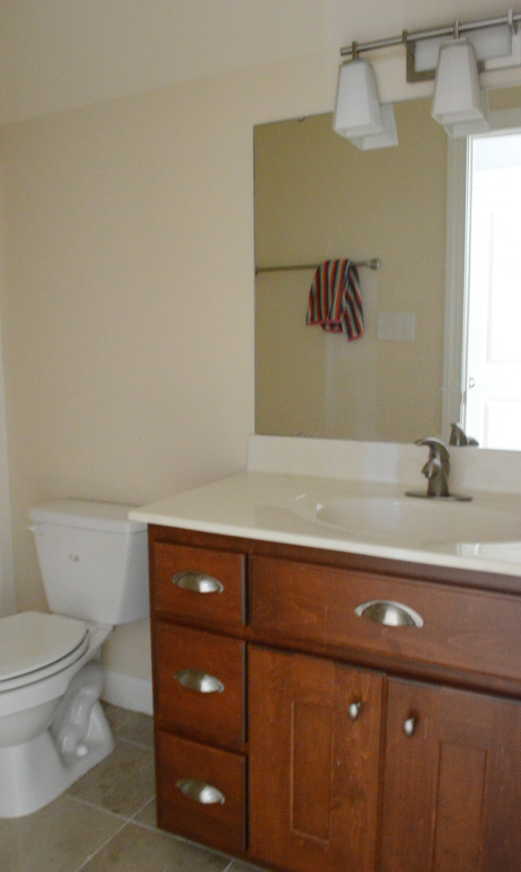 A Bathroom Update with Removable Wallpaper and Paint-Before