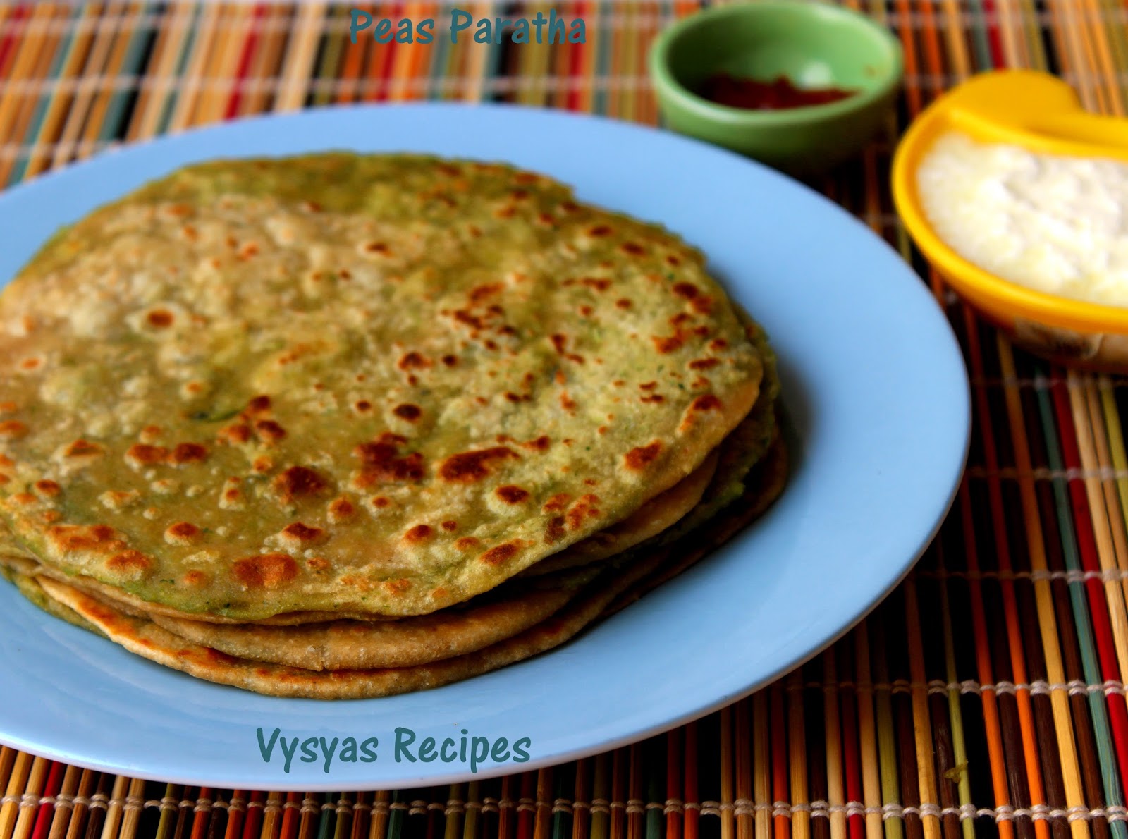 Vysya's Delicious Recipes Green Peas Paratha Matar Paratha Green