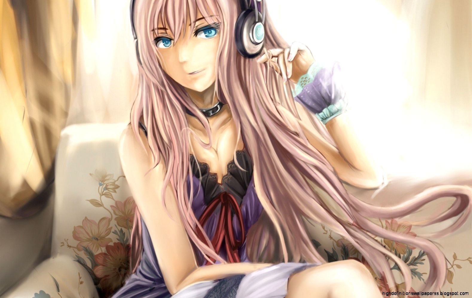 Blue Anime Girl Music Wallpapers Hd High Definitions Wallpapers