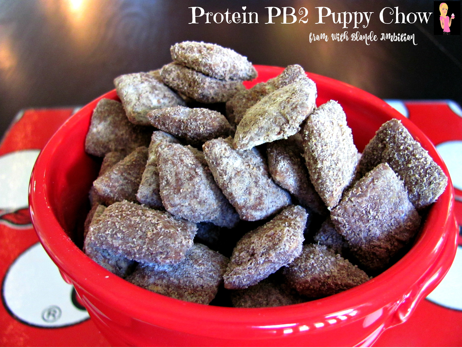 With Blonde Ambition Protein Powder PB2 Puppy Chow