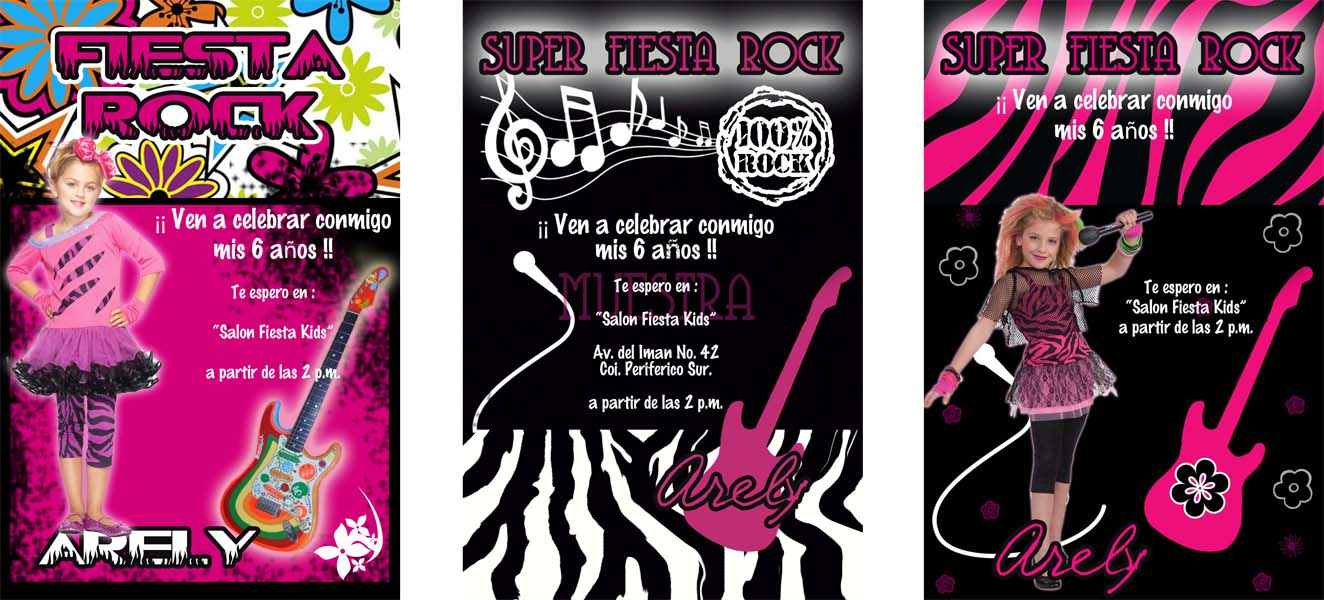 Fotonei invitaciones y más...: Invitaciones Rock con o sin foto
