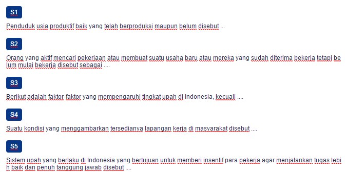 Contoh Soal Ketenagakerjaan