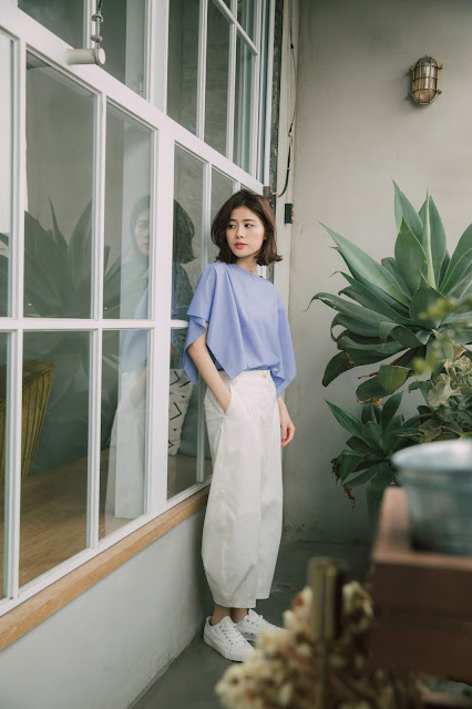 彎彎小河波浪造型袖上衣