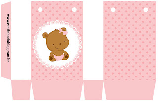 Teddy Bear in Polka Dots: Free Printable Mini Kit. Teddy Bear in Polka Dots Free Printable Box.