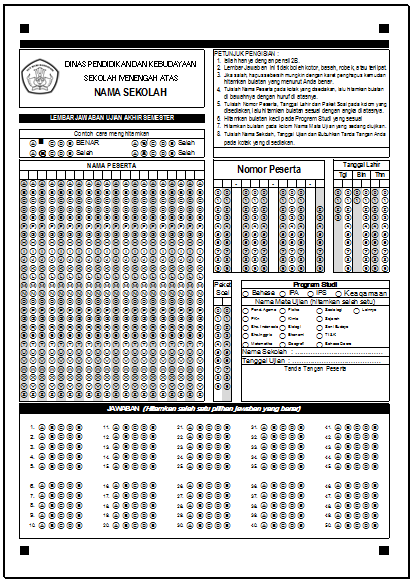 LJK UAS UKURAN A4 FORMAT MICROSOFT EXCEL LJK UAS UKURAN A4 FORMAT MICROSOFT EXCEL