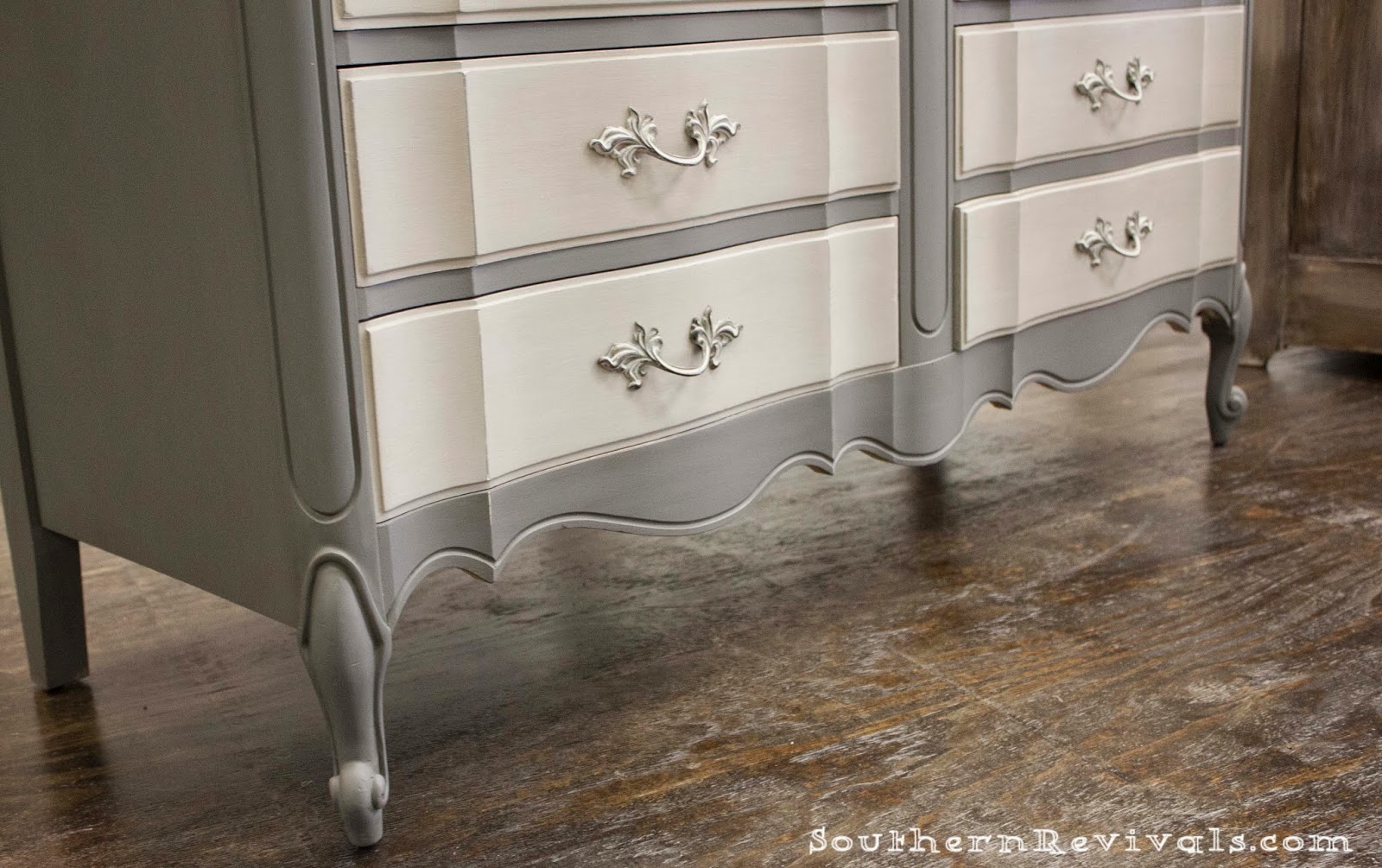 For The Love Of Two Grays Two Toned Gray Dresser Southern Revivals