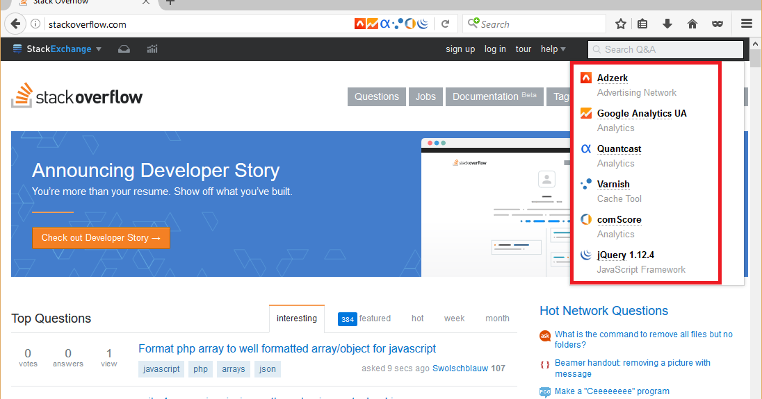 Mis ceros y unos Identifica con Wappalyzer el software que ejecutan