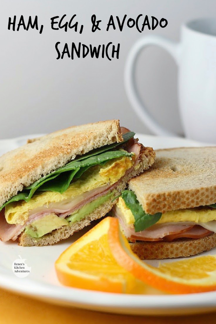 Ham, Egg and Avocado Sandwich | Renee's Kitchen Adventures - a great sandwich anytime of day! 