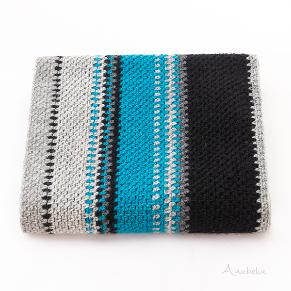 Moss Stitch crochet scarf for men by Anabelia Craft Design