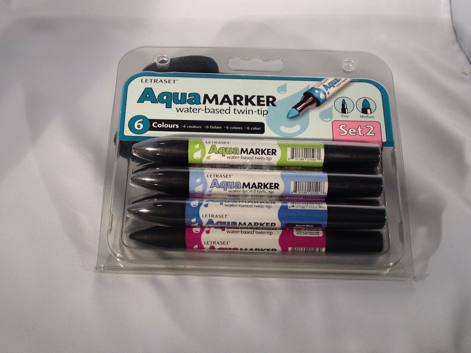 Letraset Aquamarker 9 Pen Aqua Marker Set Water based twin tip