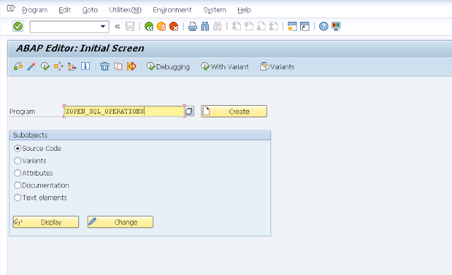 SAP TECH: Open Sql Statements