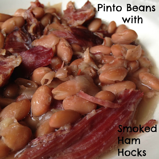 Pinto Beans with Smoked Ham Hocks {Slow Cooker}