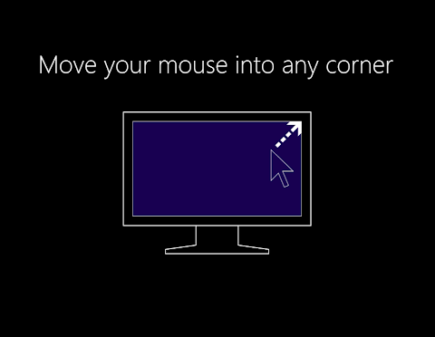 Ikuti petunjuknya "arahkan kursor atau pointer mouse ke pojok kanan atas"