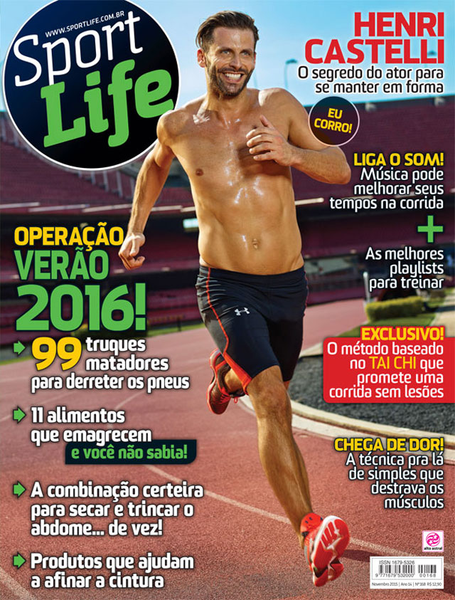Henri Castelli é capa da edição de novembro da revista Sport Life. Foto: Reprodução