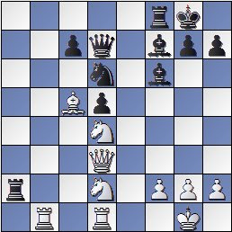 Posición de la partida de ajedrez H. Nusle - Ramón Crusi Moré después de 21... Af7