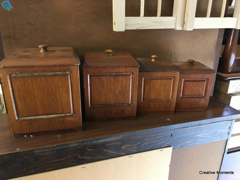 wooden canister set reloved in Fusion's putty