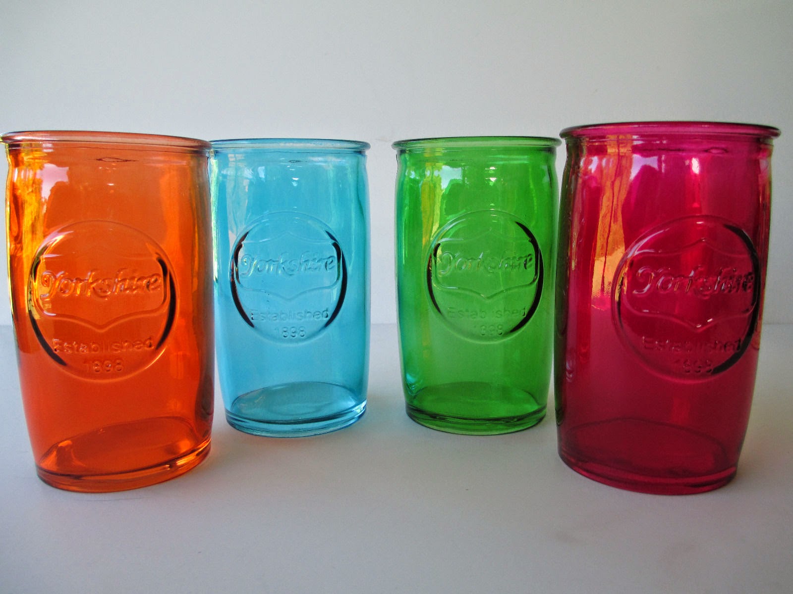 The Tool Ticket Bulletin Yorkshire 16 oz Embossed Color Cooler Glasses