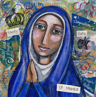 Saint Monica painting, folk icon, catholic art, religious art, saint art