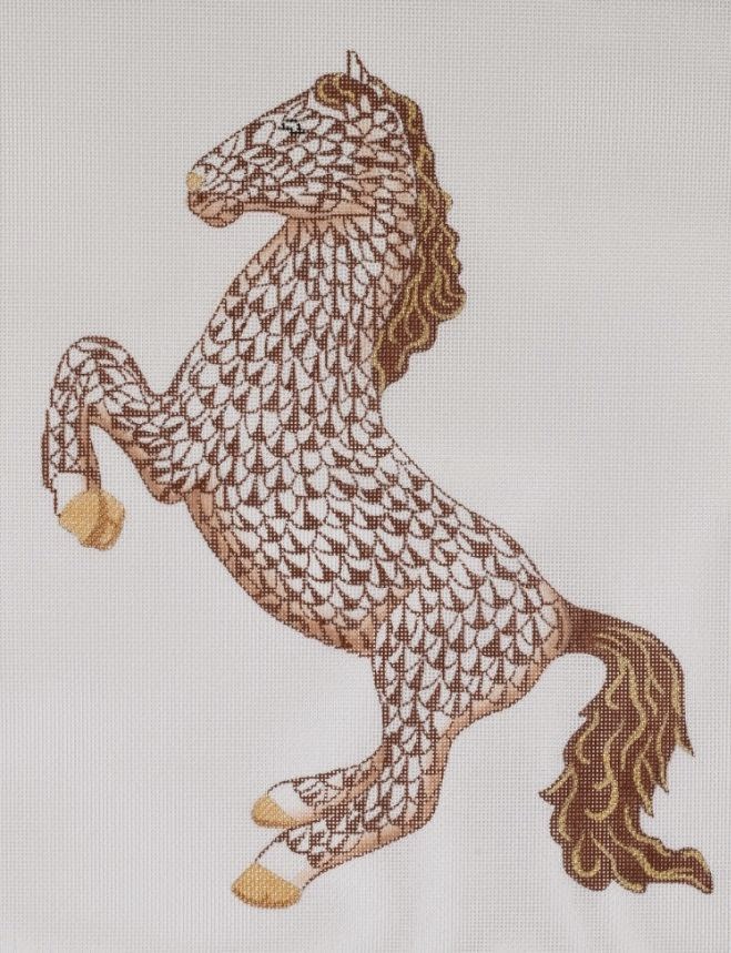Horse Country Chic Needlepoint Herend Horses