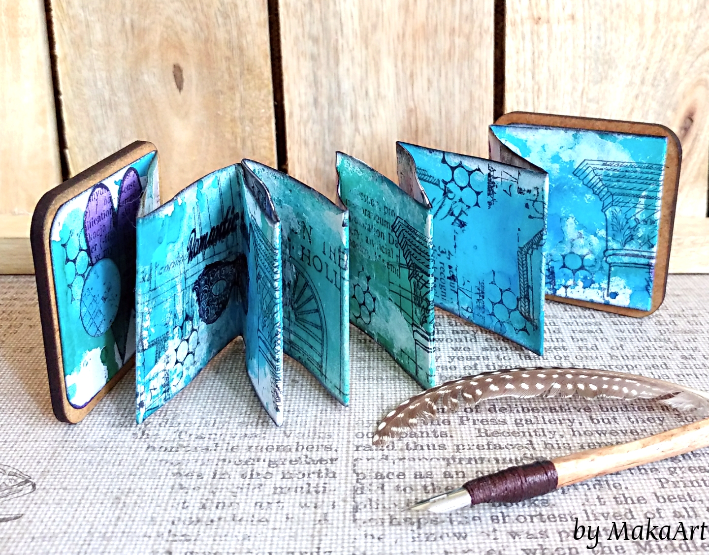 My journey through the mixed media world... Accordion fold mini book