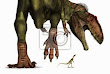 Giganotosaurus y Compsognathus