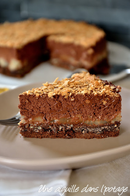 Gâteau crousti-fondant chocolat-poire