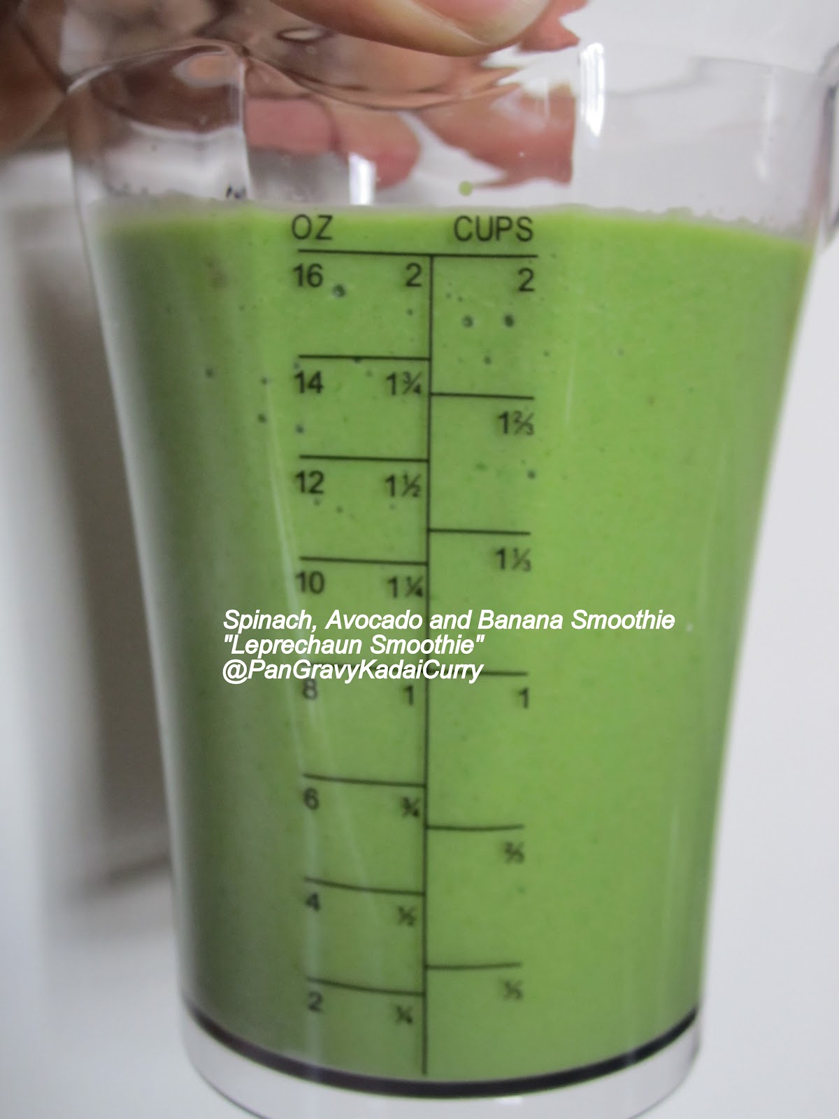 Pan Gravy Kadai Curry Spinach, Avocado And Banana Smoothie "Leprechaun Smoothie"