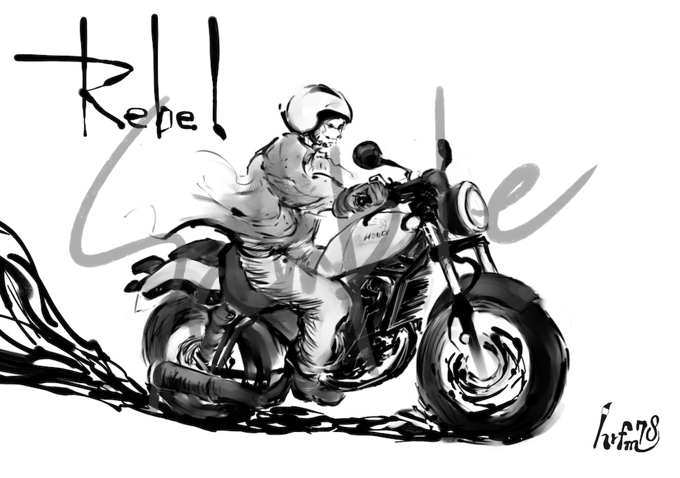 Motorbike Illustration Honda Rebel ホンダ レブル