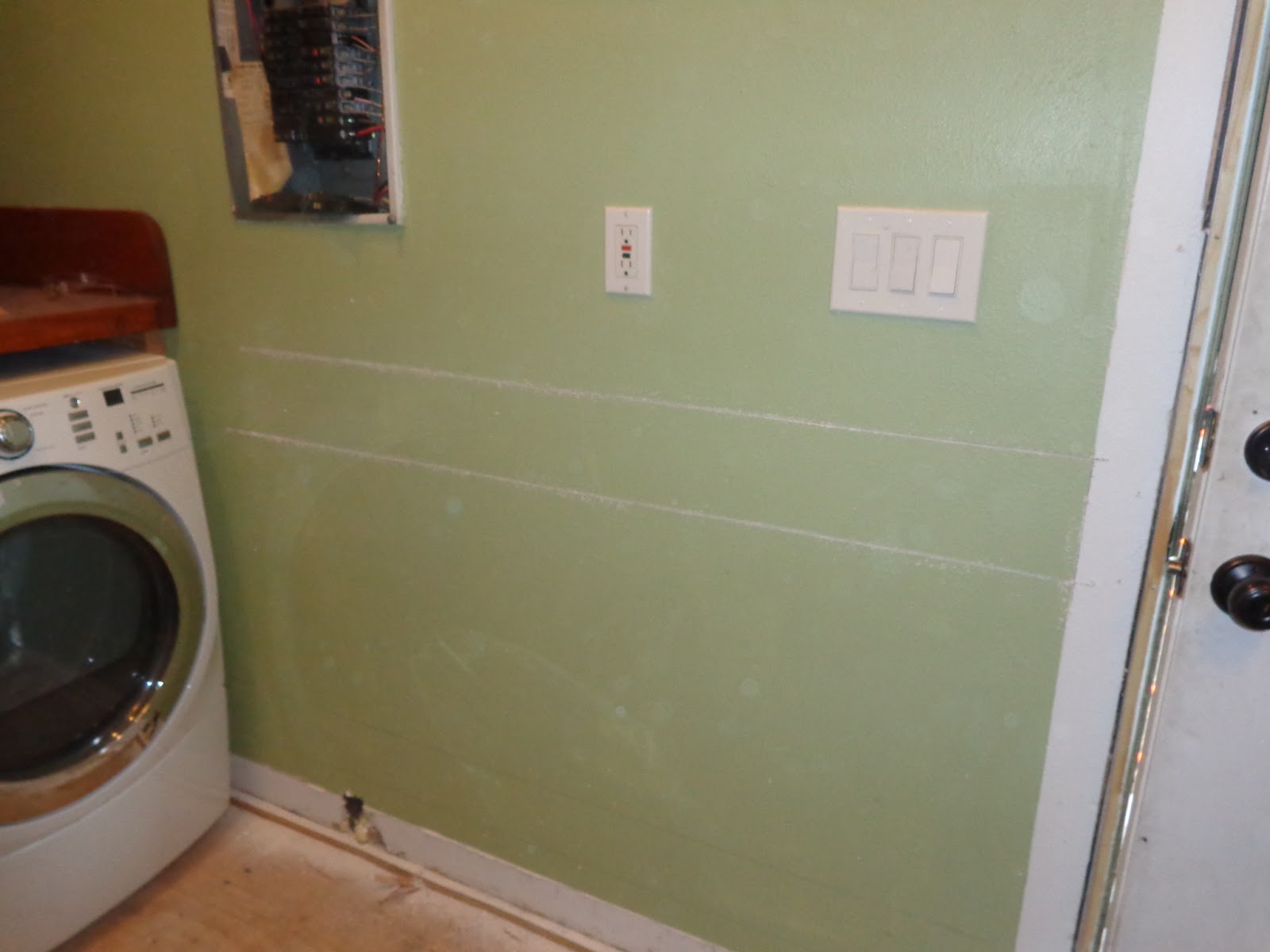The Smiths Laundry Room Wainscoting, Baseboard and Trim