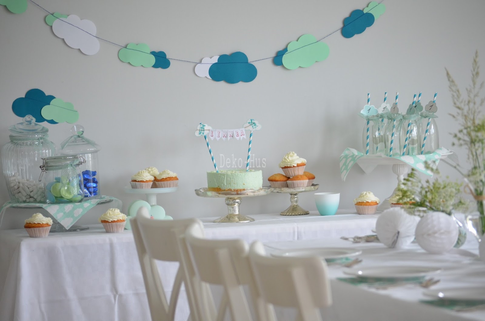 Waldmeistertorte und Wolken Deko Geburtstag - Deko-Hus Waldmeistertorte und Wolken Deko Geburtstag - Deko-Hus