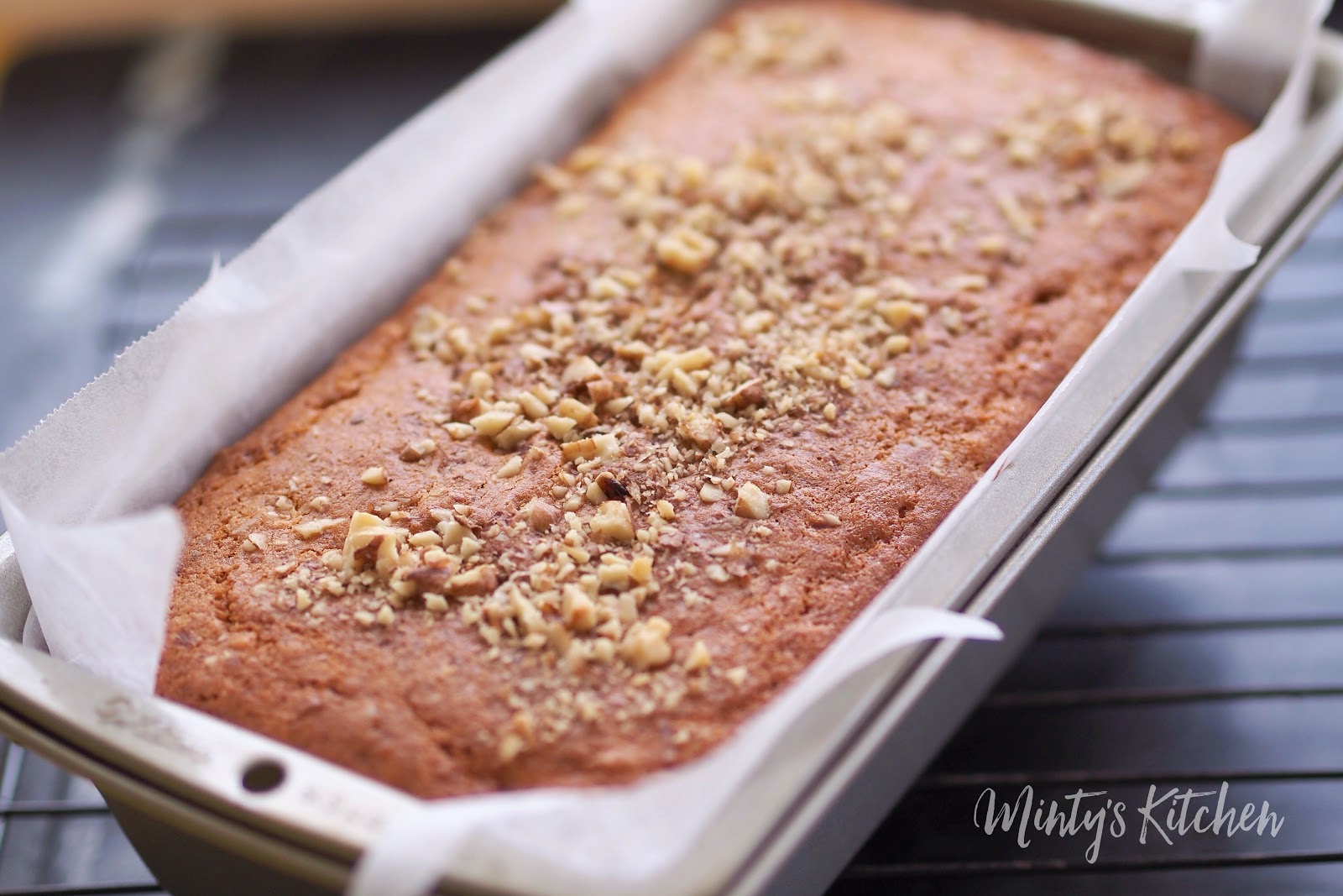 Minty's Kitchen Banana Walnut Sponge Cake