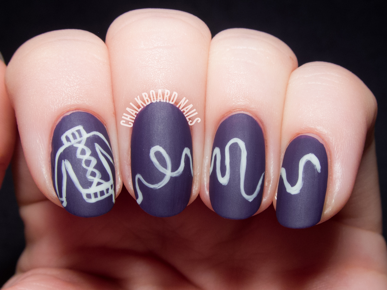 Undone - The Sweater Song nail art by @chalkboardnails