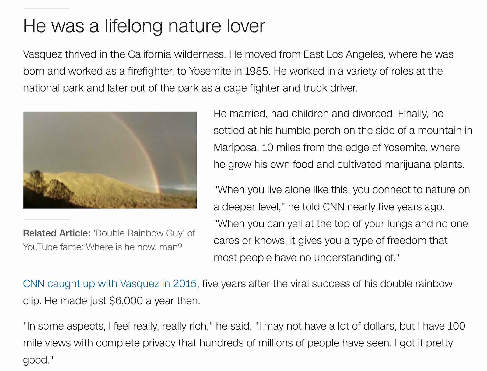 Simple Truth Television 'Double Rainbow Guy' Paul Vasquez Dead at 57