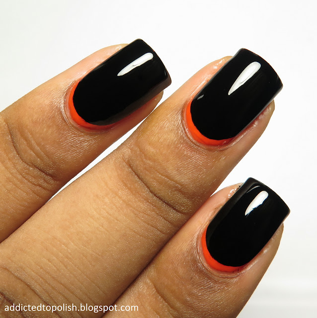 halloween black orange ruffian manicure