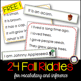 Questioning, Key Details, and Vocabulary: Autumn Riddles | Classroom