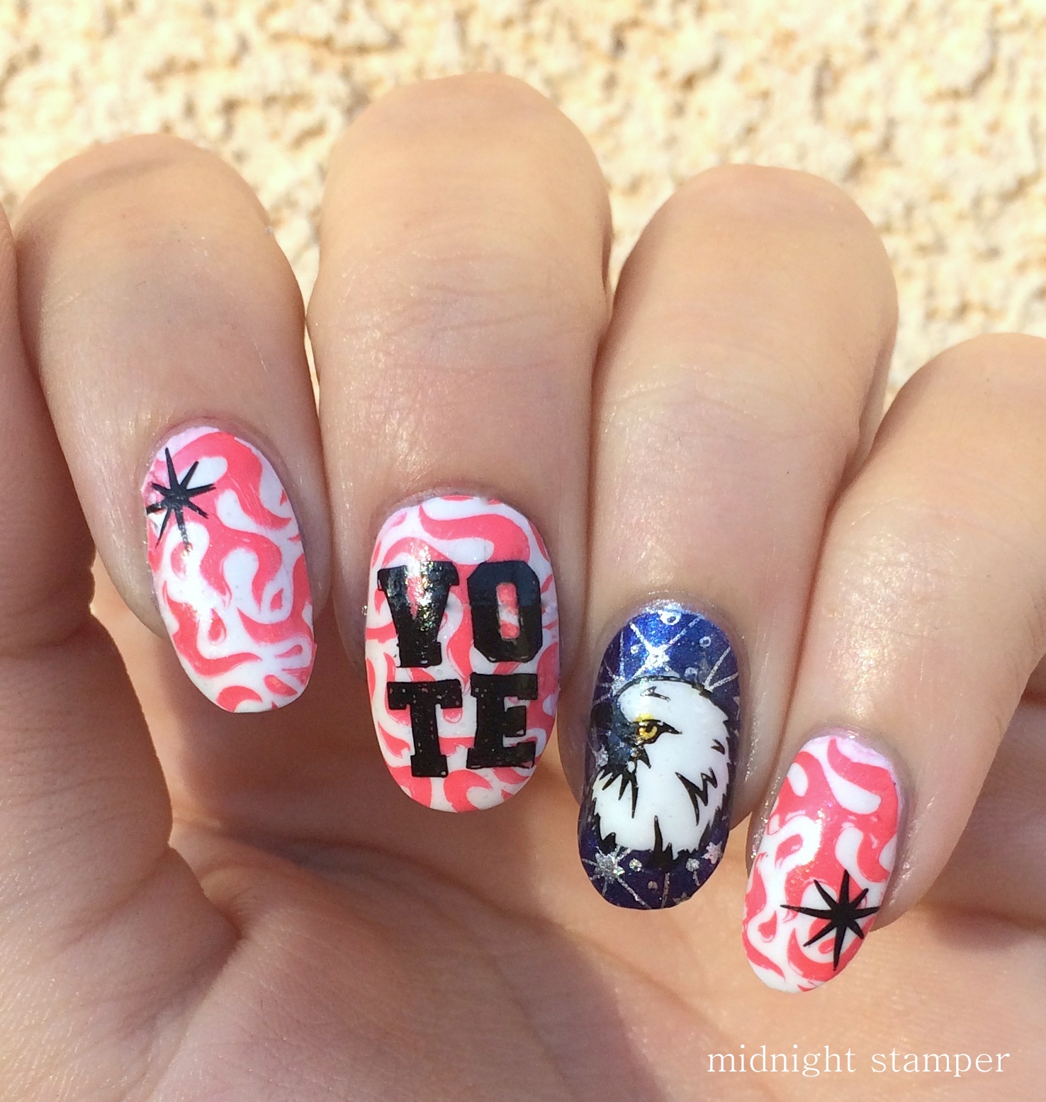 Midnight Stamper Patriotic Election Day Nails