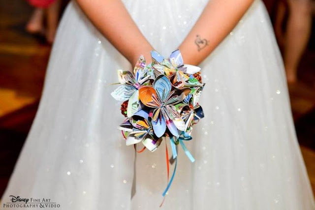 Disney Wedding Inspiration: DIY Disney Park Map Bridal Bouquet