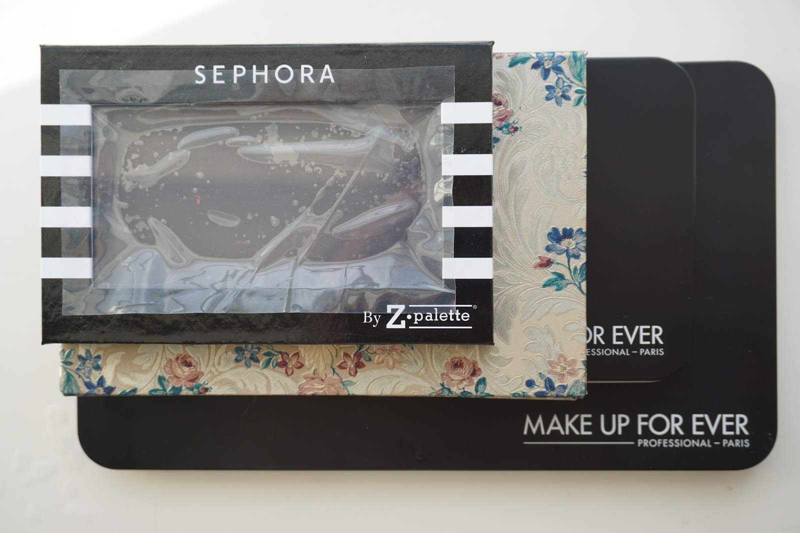 4ft8 Review Makeup Forever Metal Palette, Sephora Z palette, Etsy anothersoul palette