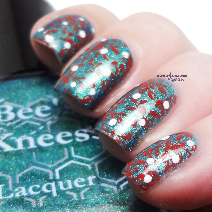 xoxoJen's swatch of Bee's Knees: Salty Anon stamped